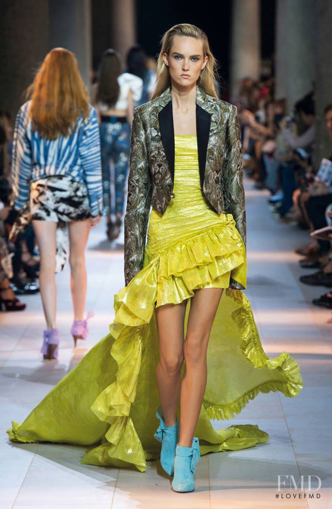 Harleth Kuusik featured in  the Roberto Cavalli fashion show for Spring/Summer 2016