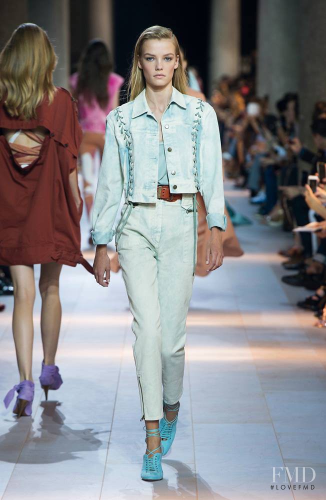 Roos Abels featured in  the Roberto Cavalli fashion show for Spring/Summer 2016