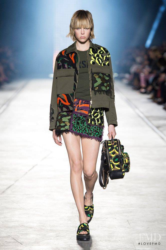 Edie Campbell featured in  the Versace fashion show for Spring/Summer 2016