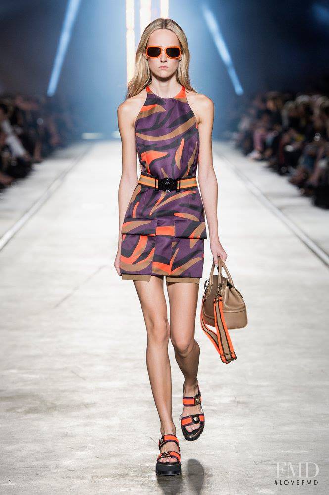 Harleth Kuusik featured in  the Versace fashion show for Spring/Summer 2016