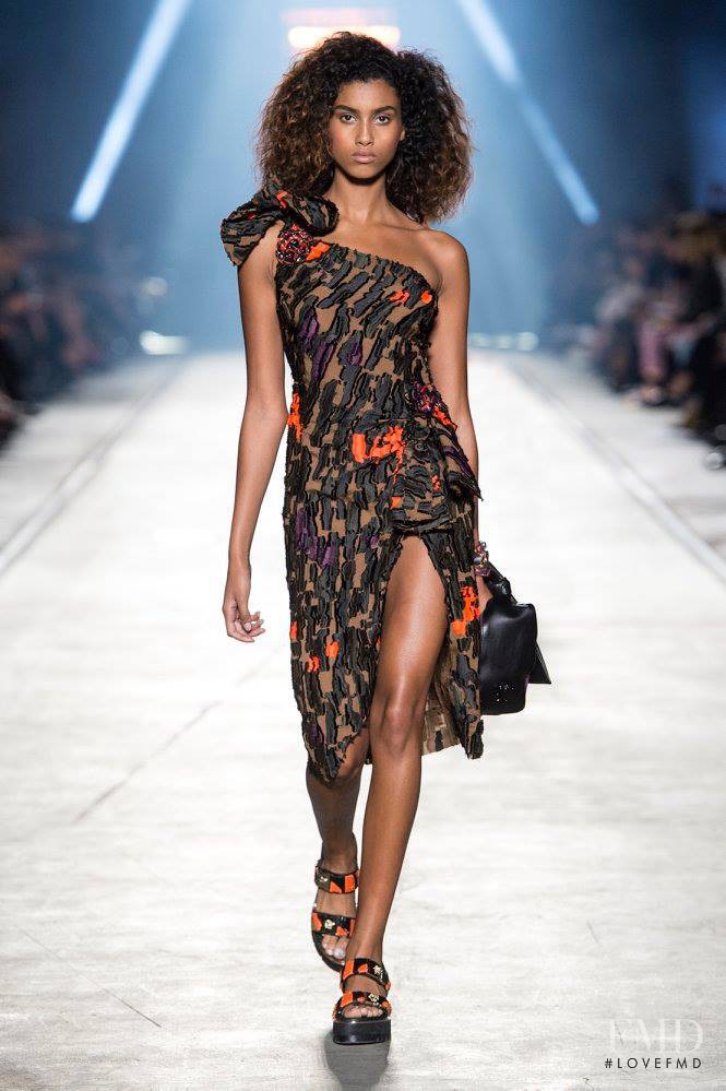 Imaan Hammam featured in  the Versace fashion show for Spring/Summer 2016