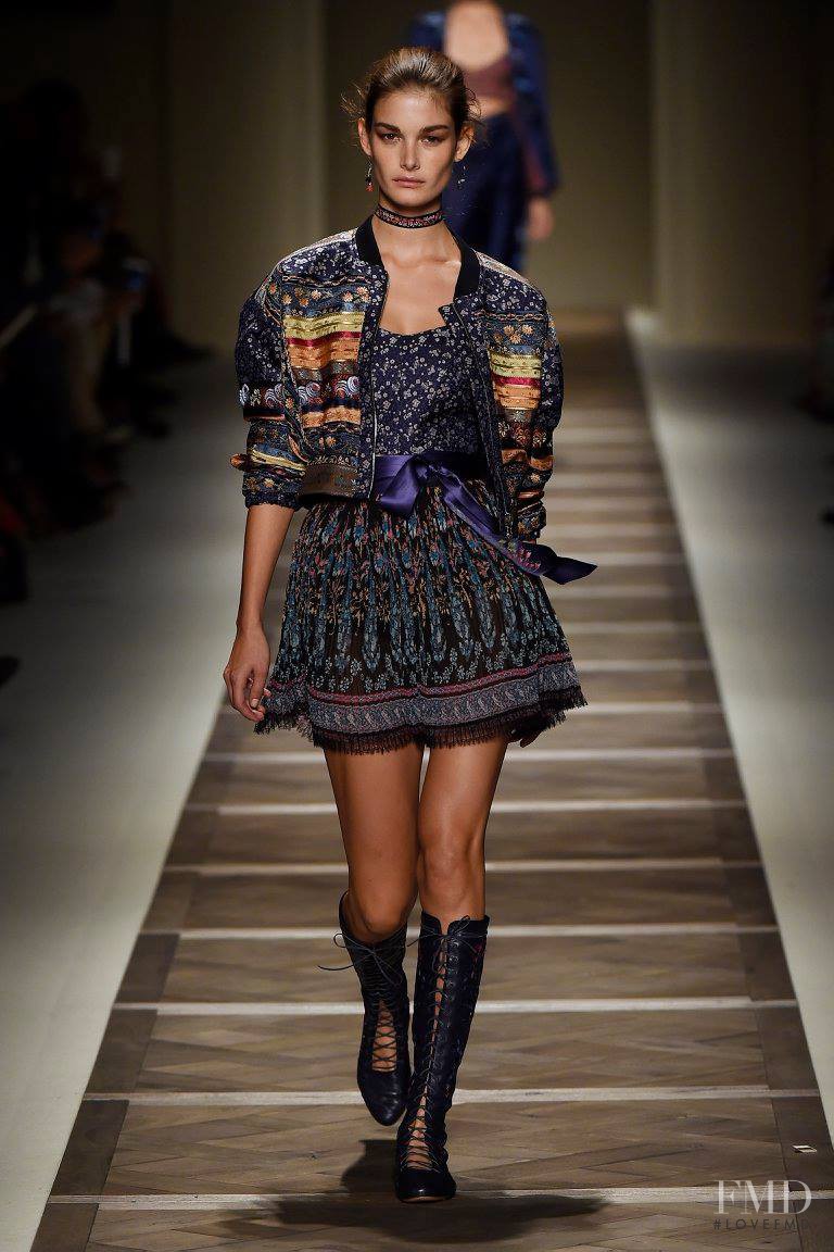 Ophélie Guillermand featured in  the Etro fashion show for Spring/Summer 2016