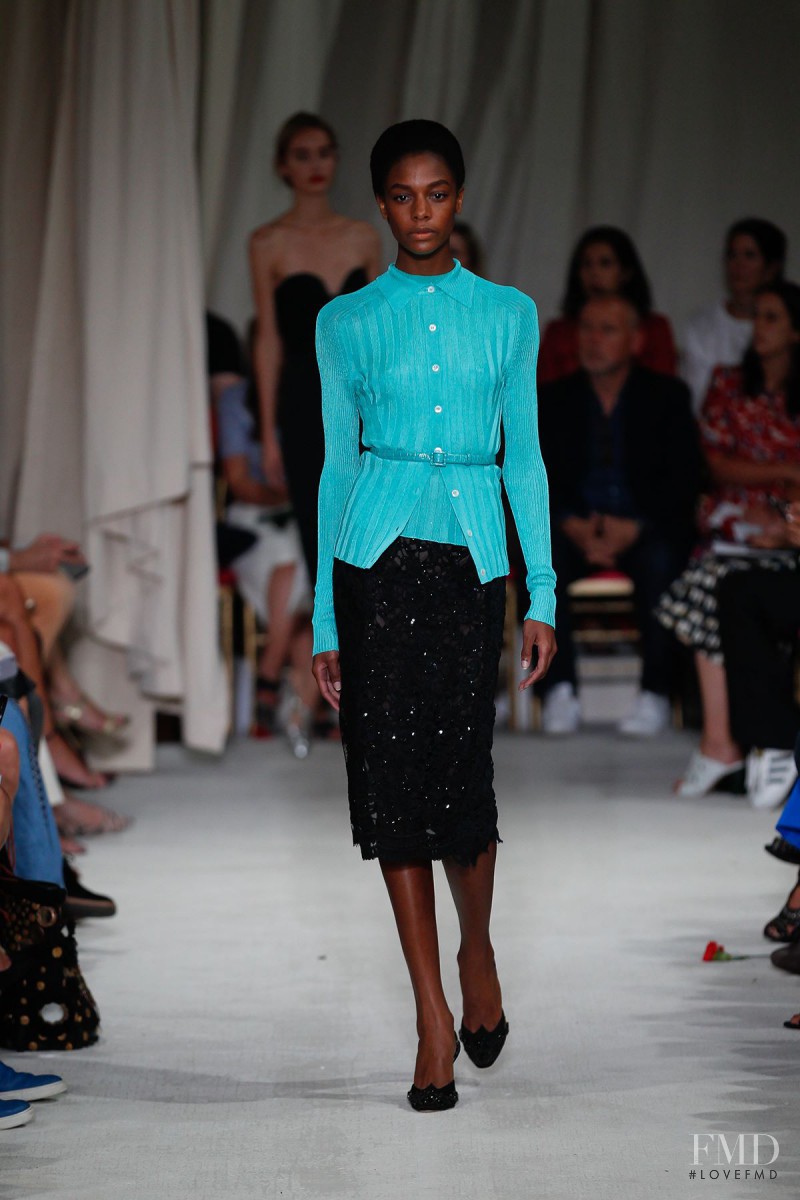 Karly Loyce featured in  the Oscar de la Renta fashion show for Spring/Summer 2016