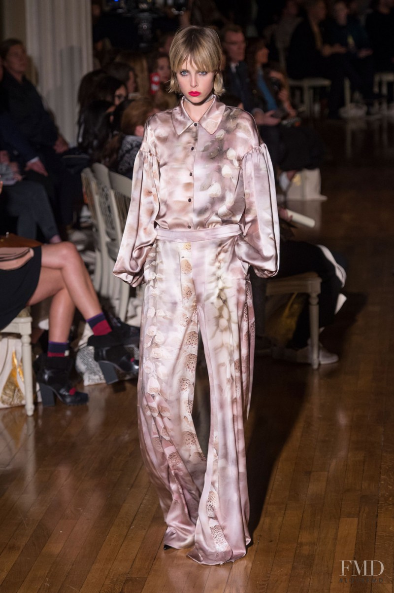 Edie Campbell featured in  the Giles fashion show for Spring/Summer 2016