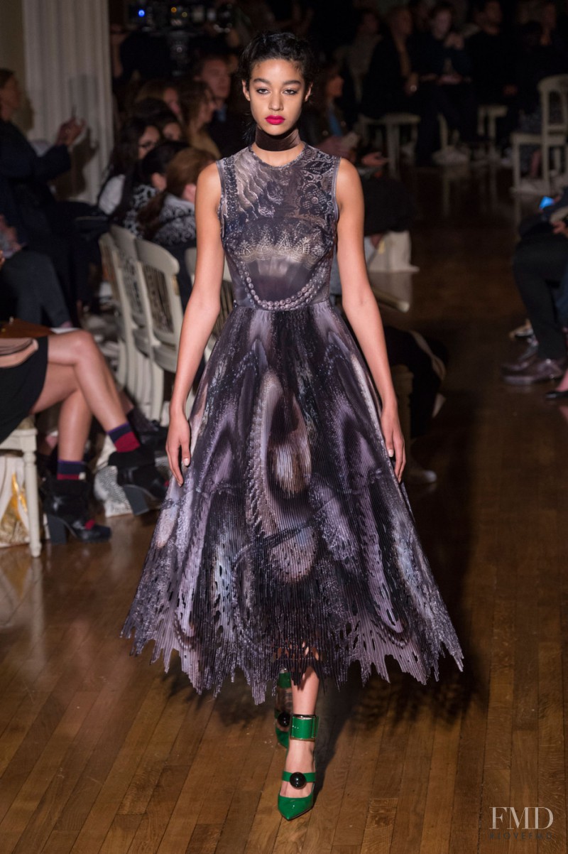 Damaris Goddrie featured in  the Giles fashion show for Spring/Summer 2016