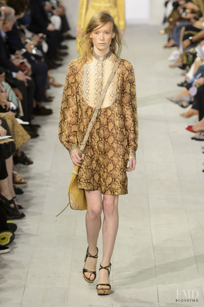 Julia Hafstrom featured in  the Michael Kors Collection fashion show for Spring/Summer 2016