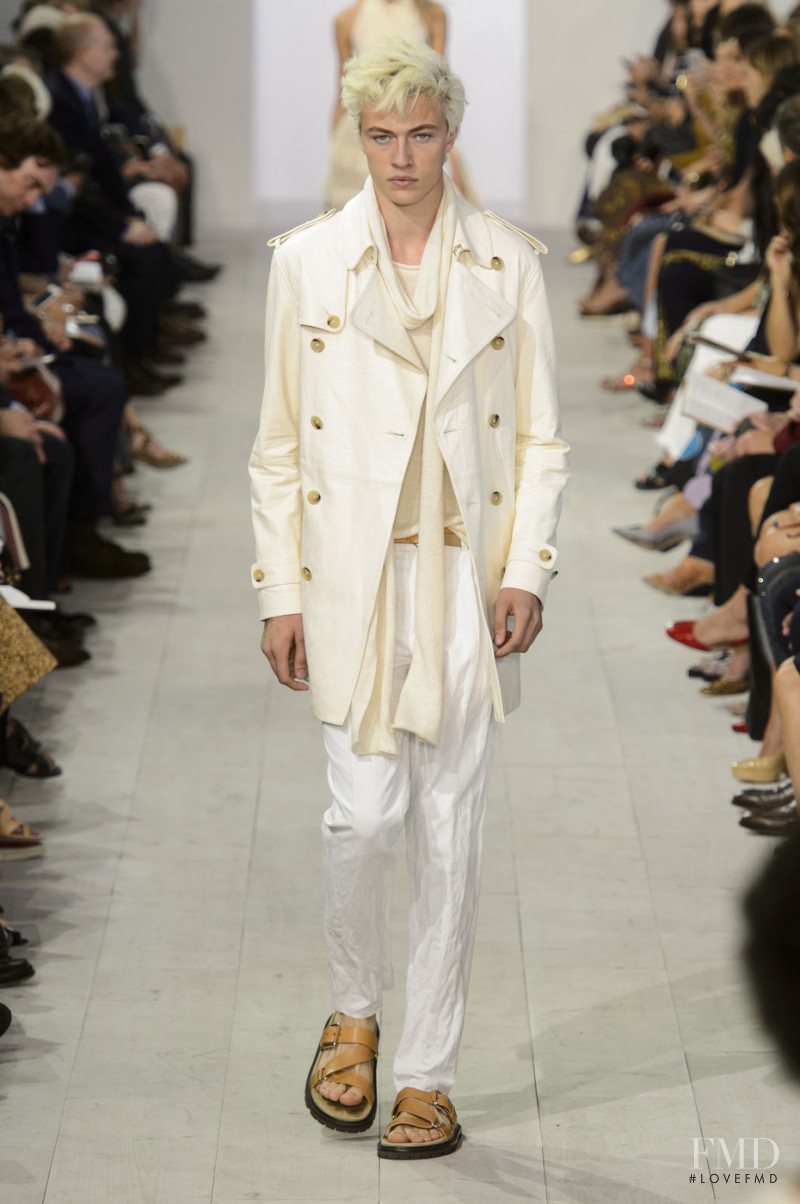 Lucky Blue Smith featured in  the Michael Kors Collection fashion show for Spring/Summer 2016