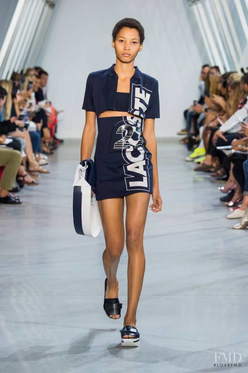 Lineisy Montero featured in  the Lacoste fashion show for Spring/Summer 2016