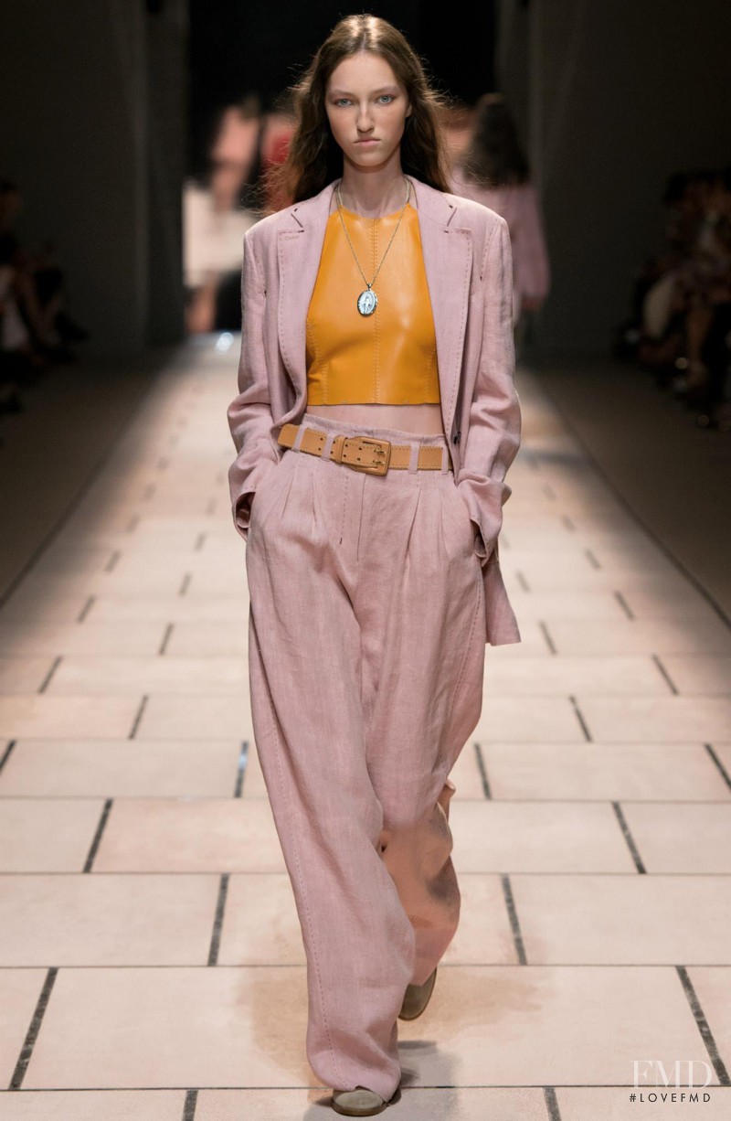 Liza Ostanina featured in  the Trussardi fashion show for Spring/Summer 2016