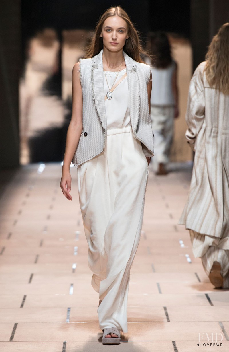 Stasha Yatchuk featured in  the Trussardi fashion show for Spring/Summer 2016