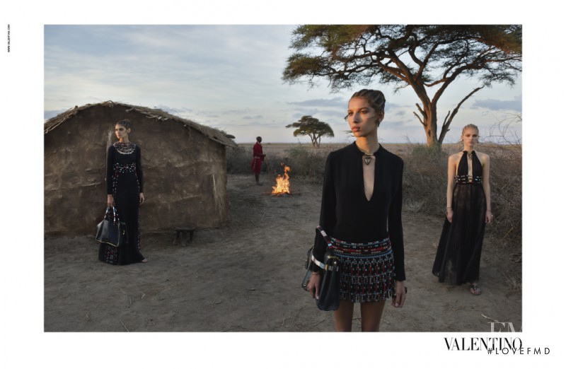 Alice Metza featured in  the Valentino advertisement for Spring/Summer 2016