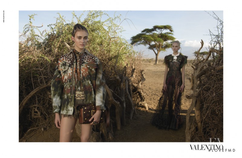 Greta Varlese featured in  the Valentino advertisement for Spring/Summer 2016