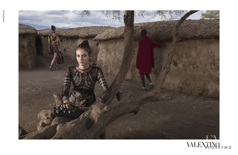 Greta Varlese featured in  the Valentino advertisement for Spring/Summer 2016
