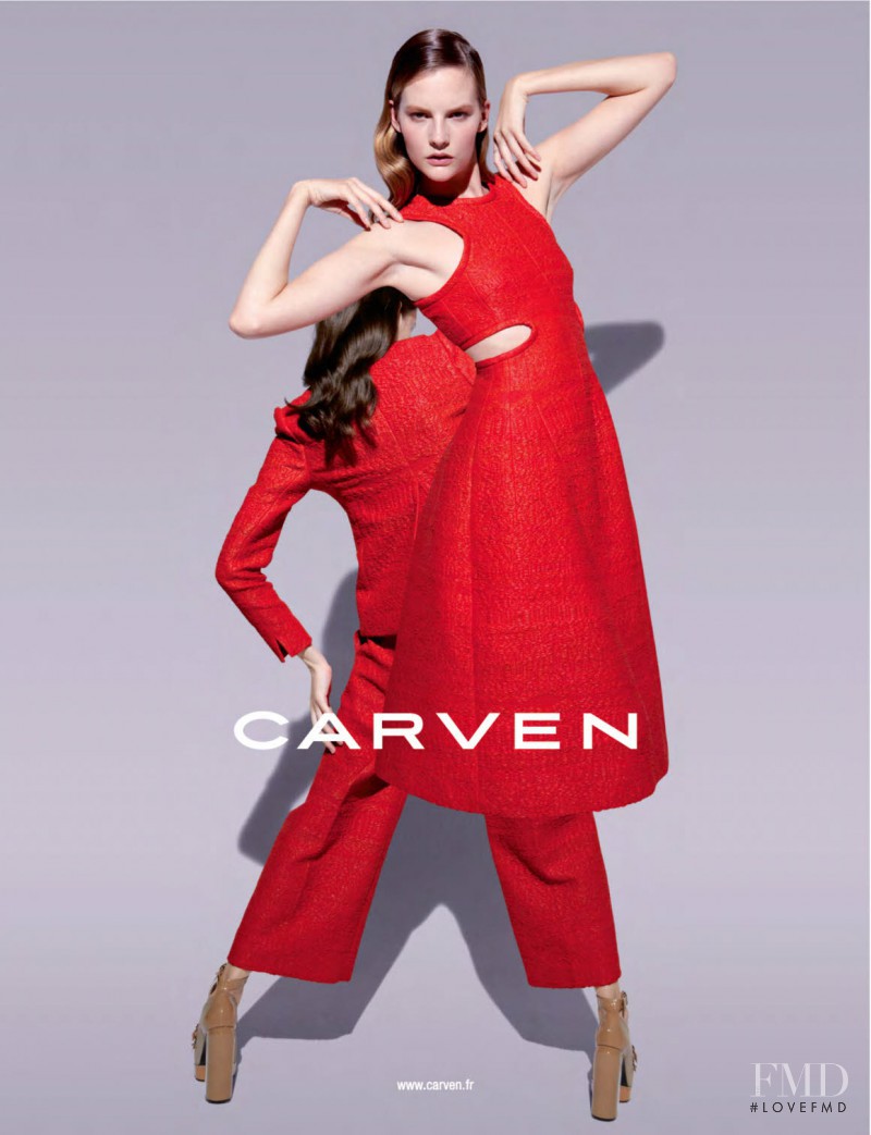 Sara Blomqvist featured in  the Carven advertisement for Spring/Summer 2013