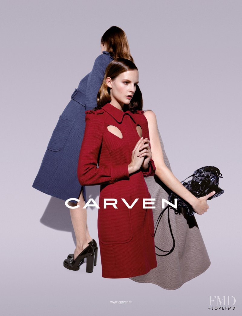 Sara Blomqvist featured in  the Carven advertisement for Spring/Summer 2013