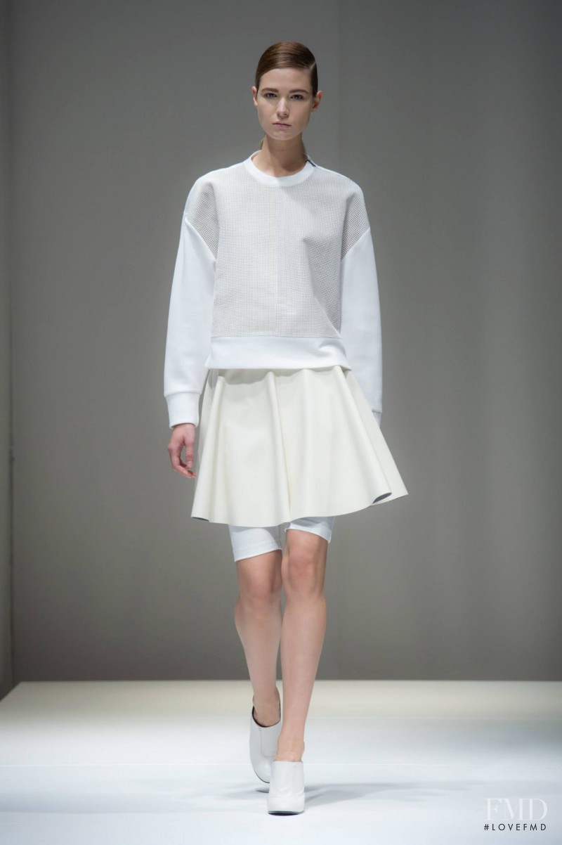 Daria Solomonova featured in  the Neil Barrett fashion show for Spring/Summer 2014