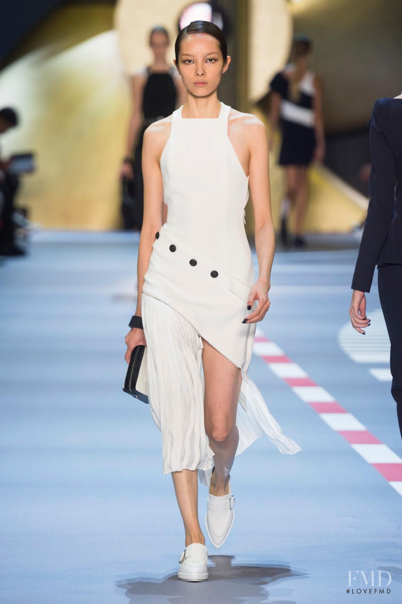 Fei Fei Sun featured in  the Mugler fashion show for Spring/Summer 2016