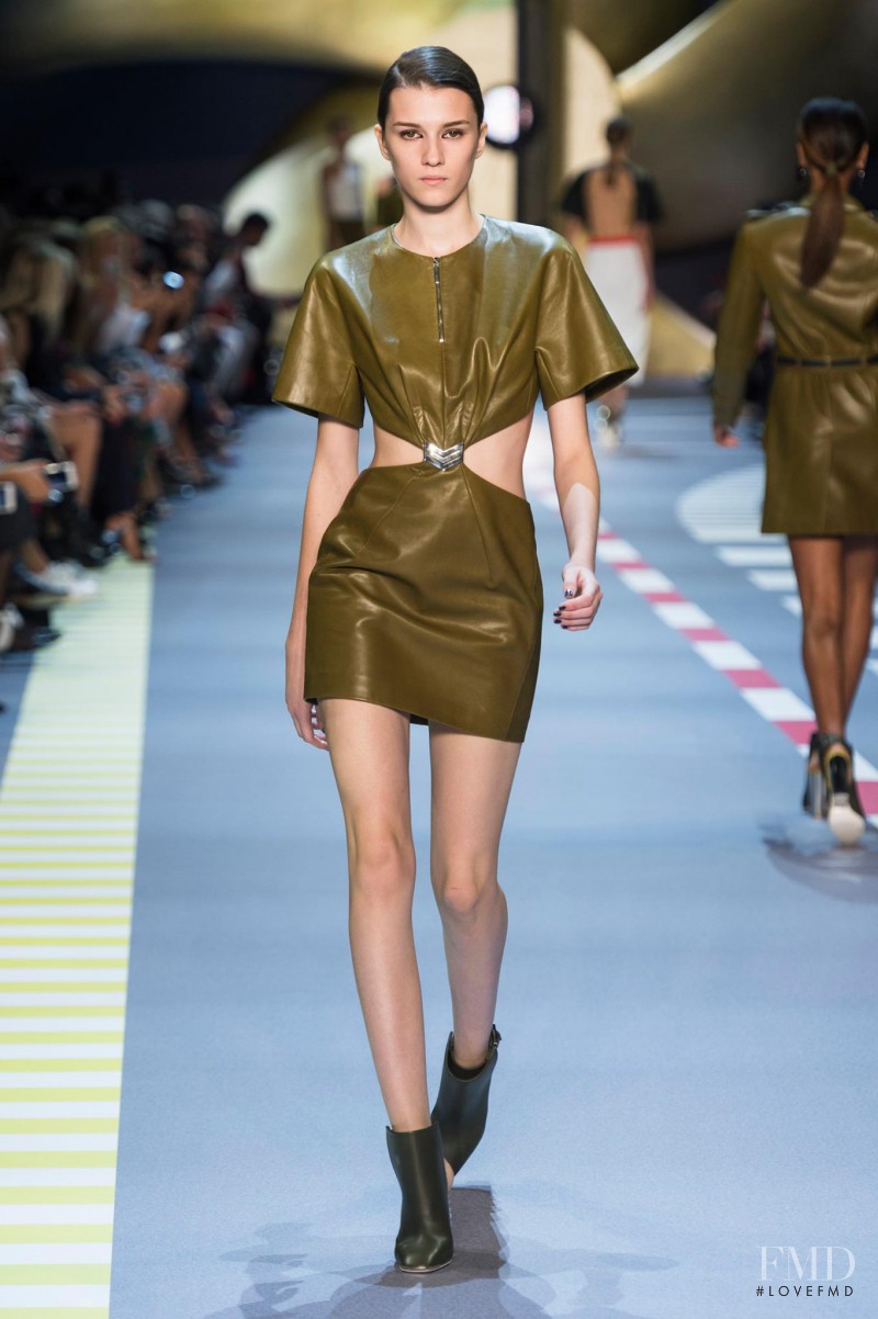 Irina Djuranovic featured in  the Mugler fashion show for Spring/Summer 2016