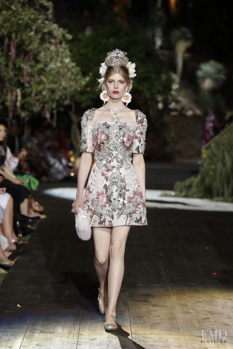 Ola Rudnicka featured in  the Dolce & Gabbana Alta Moda fashion show for Autumn/Winter 2015