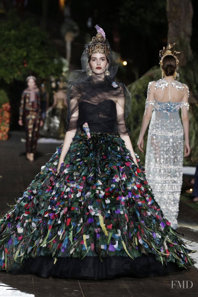 Vanessa Moody featured in  the Dolce & Gabbana Alta Moda fashion show for Autumn/Winter 2015