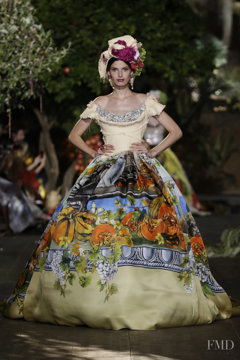 Giulia Manini featured in  the Dolce & Gabbana Alta Moda fashion show for Autumn/Winter 2015
