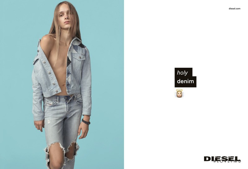 Stav Strashko featured in  the Diesel advertisement for Spring/Summer 2016