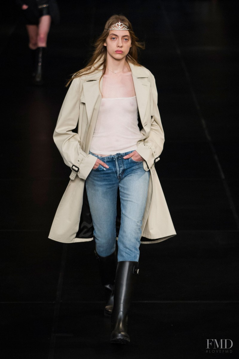 Odette Pavlova featured in  the Saint Laurent fashion show for Spring/Summer 2016