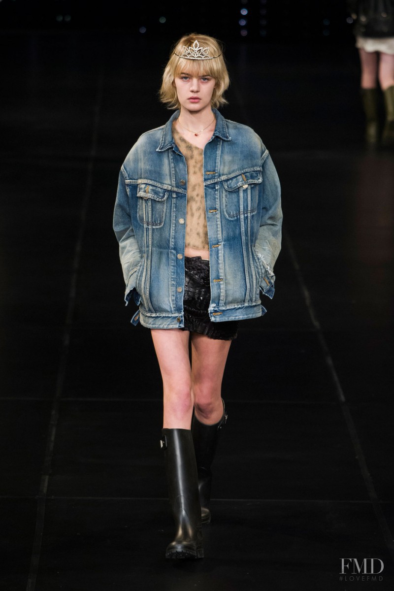 Celine Bouly featured in  the Saint Laurent fashion show for Spring/Summer 2016