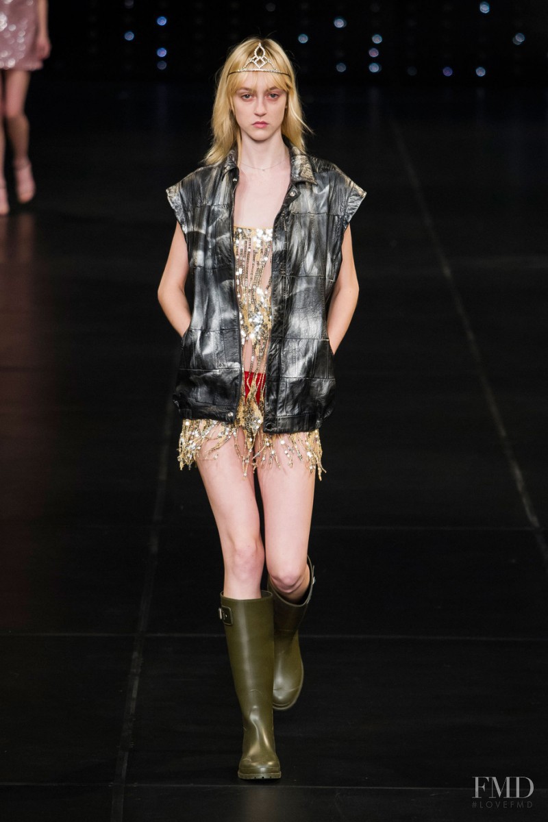Frances Coombe featured in  the Saint Laurent fashion show for Spring/Summer 2016