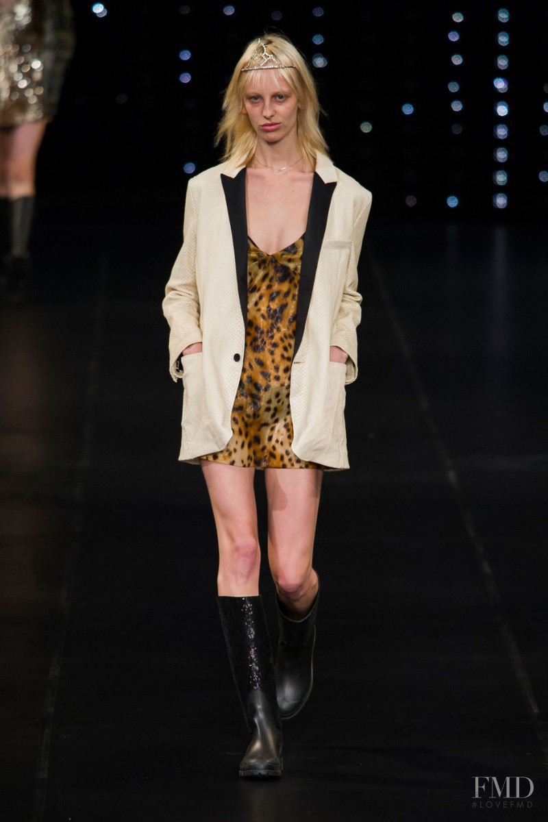 Lili Sumner featured in  the Saint Laurent fashion show for Spring/Summer 2016