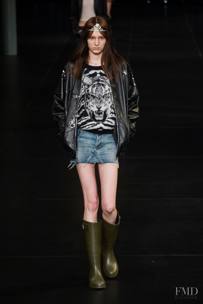 Cam Kerekes featured in  the Saint Laurent fashion show for Spring/Summer 2016