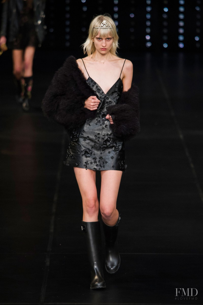 Veronika Vilim featured in  the Saint Laurent fashion show for Spring/Summer 2016