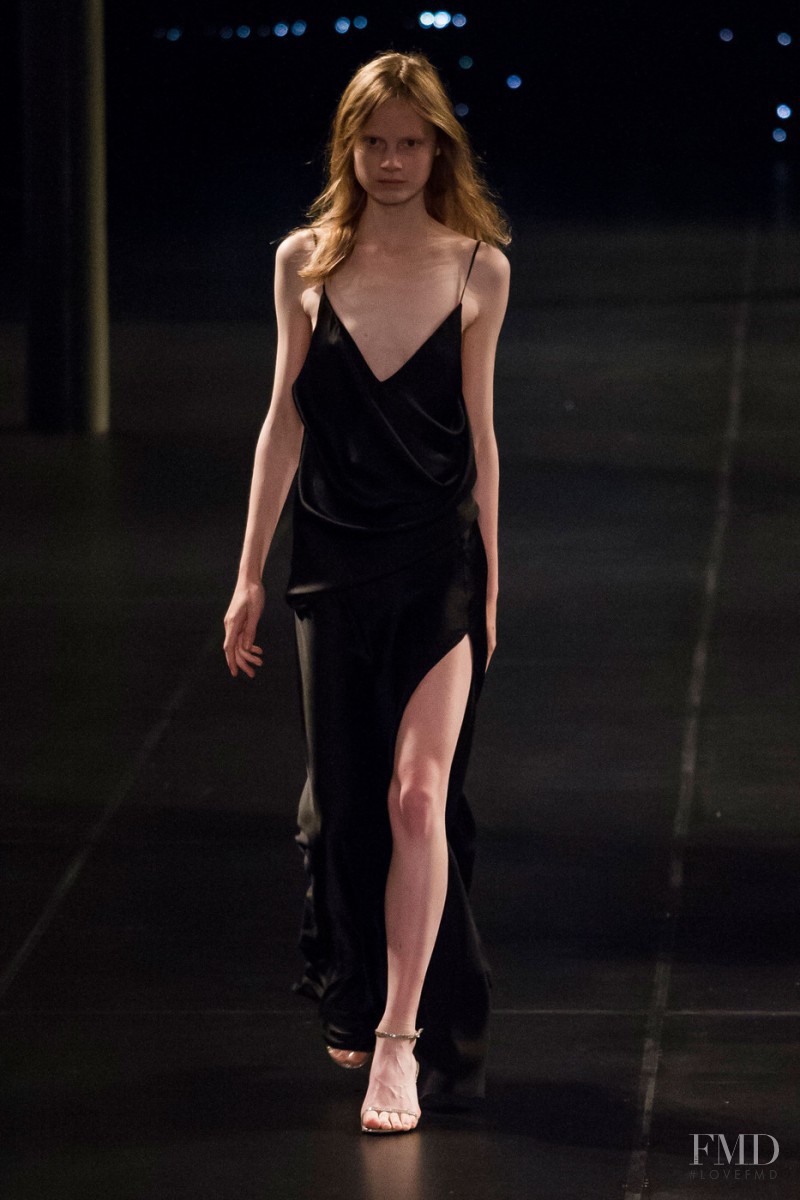Kasia Jujeczka featured in  the Saint Laurent fashion show for Spring/Summer 2016