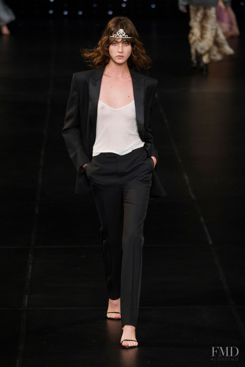 Cristina Herrmann featured in  the Saint Laurent fashion show for Spring/Summer 2016