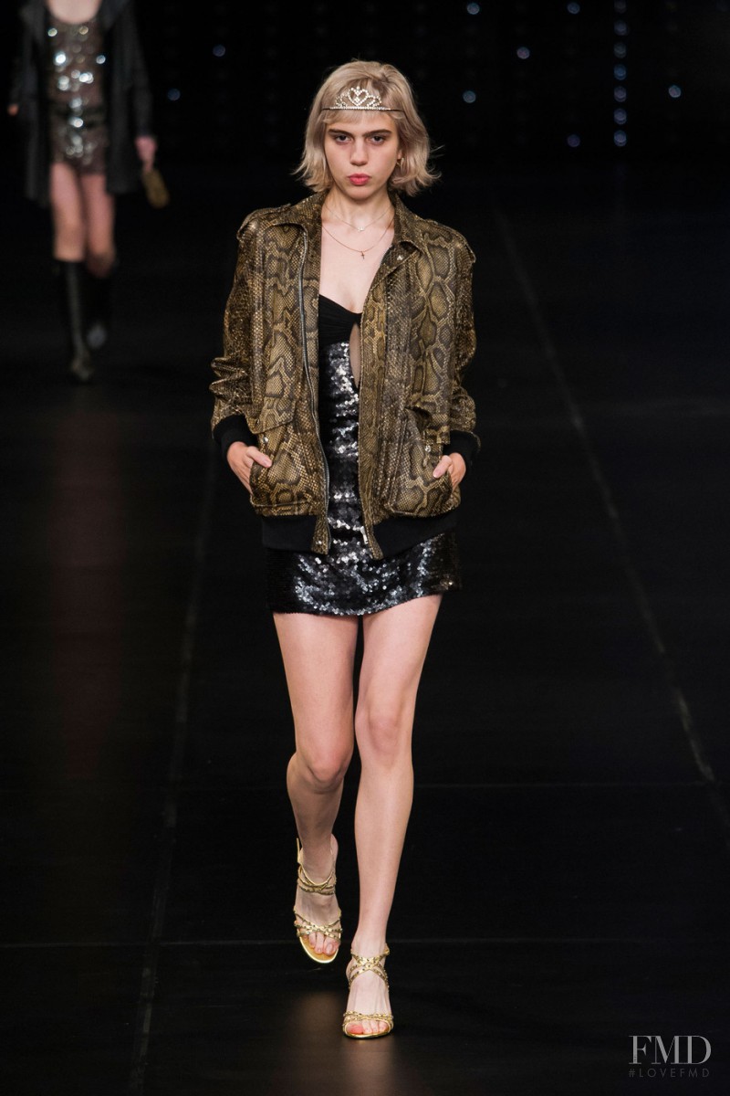 Julia Cumming featured in  the Saint Laurent fashion show for Spring/Summer 2016