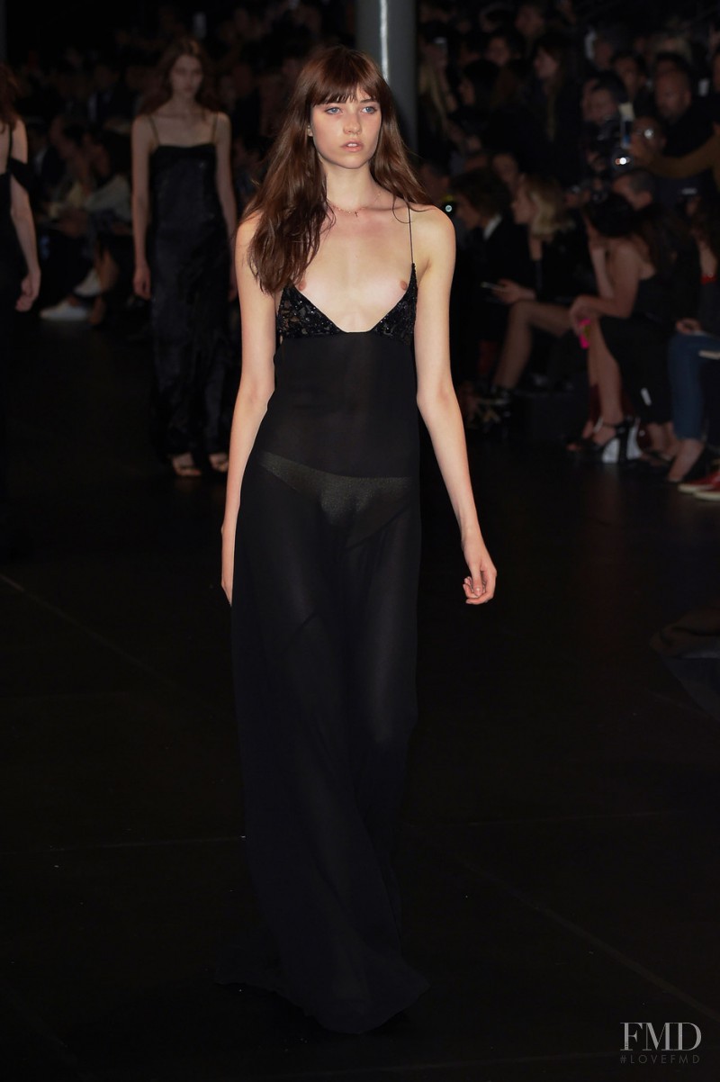 Grace Hartzel featured in  the Saint Laurent fashion show for Spring/Summer 2016