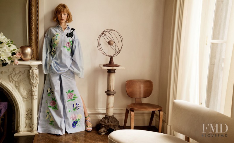 Lou Schoof featured in  the Blumarine advertisement for Spring/Summer 2016