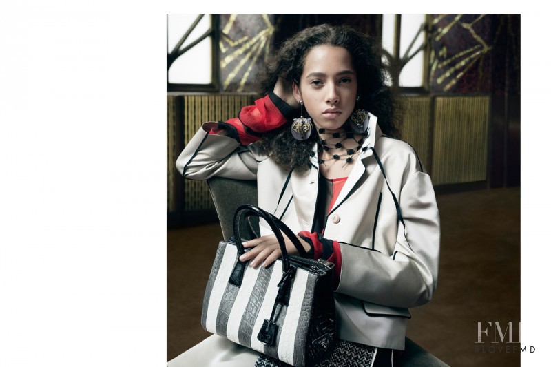 Yasmin Wijnaldum featured in  the Prada advertisement for Spring/Summer 2016