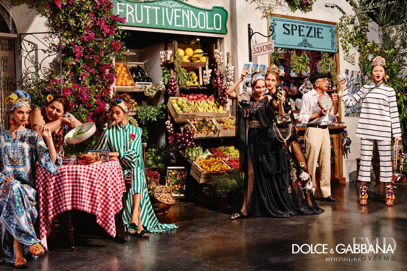 Cong He featured in  the Dolce & Gabbana advertisement for Spring/Summer 2016