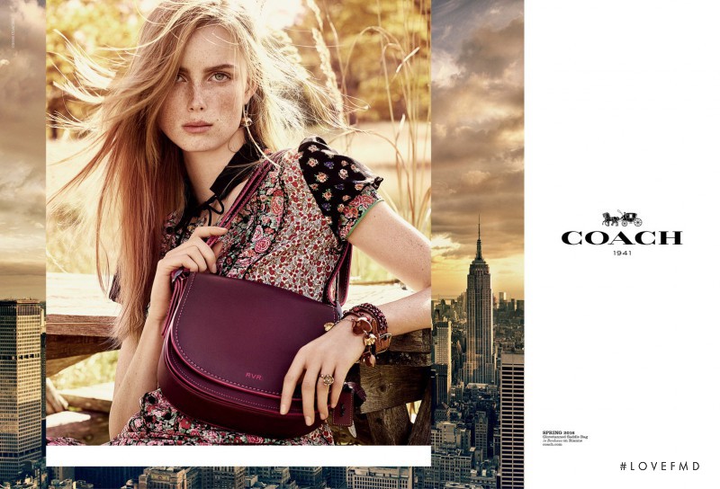 Rianne Van Rompaey featured in  the Coach advertisement for Spring/Summer 2016