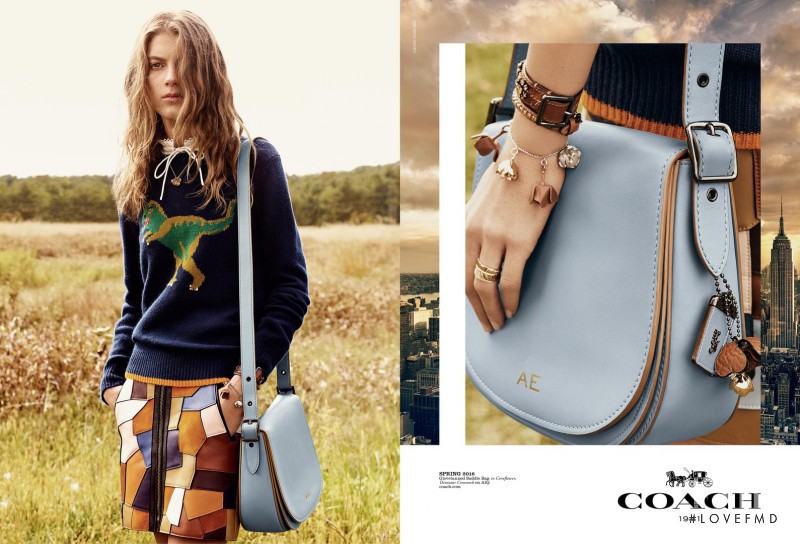 Ally Ertel featured in  the Coach advertisement for Spring/Summer 2016