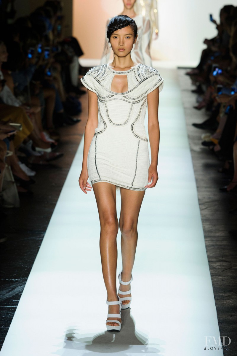 Luping Wang featured in  the Herve Leger fashion show for Spring/Summer 2016