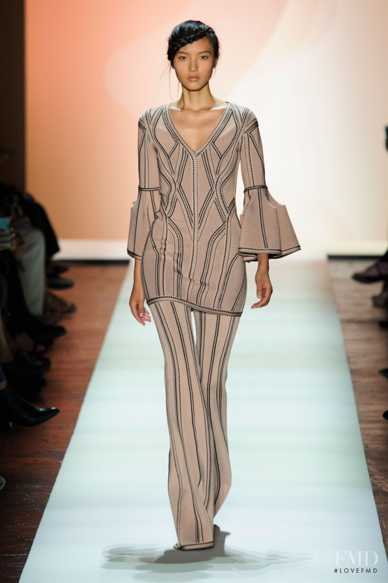 Luping Wang featured in  the Herve Leger fashion show for Spring/Summer 2016