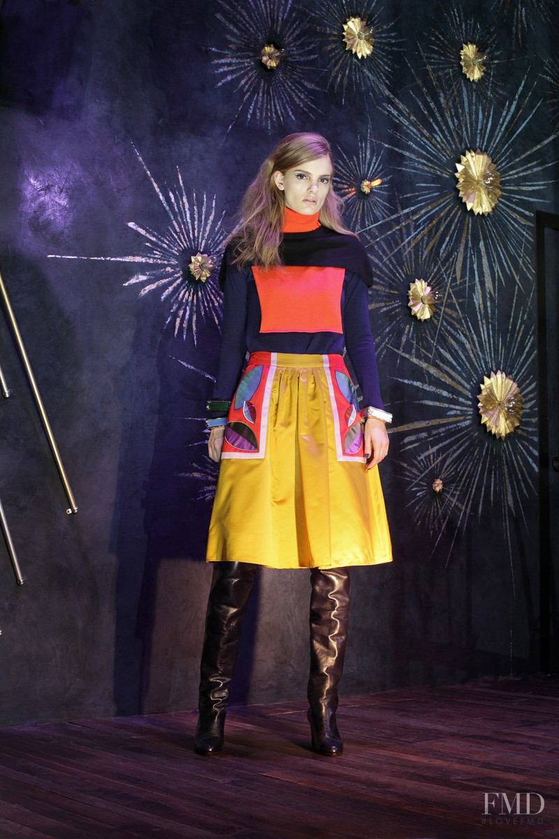 Emily Astrup featured in  the Cynthia Rowley fashion show for Autumn/Winter 2014