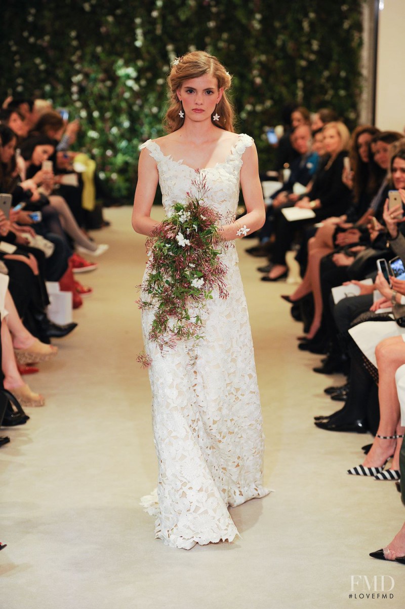 Emily Astrup featured in  the Carolina Herrera Bridal fashion show for Spring/Summer 2016