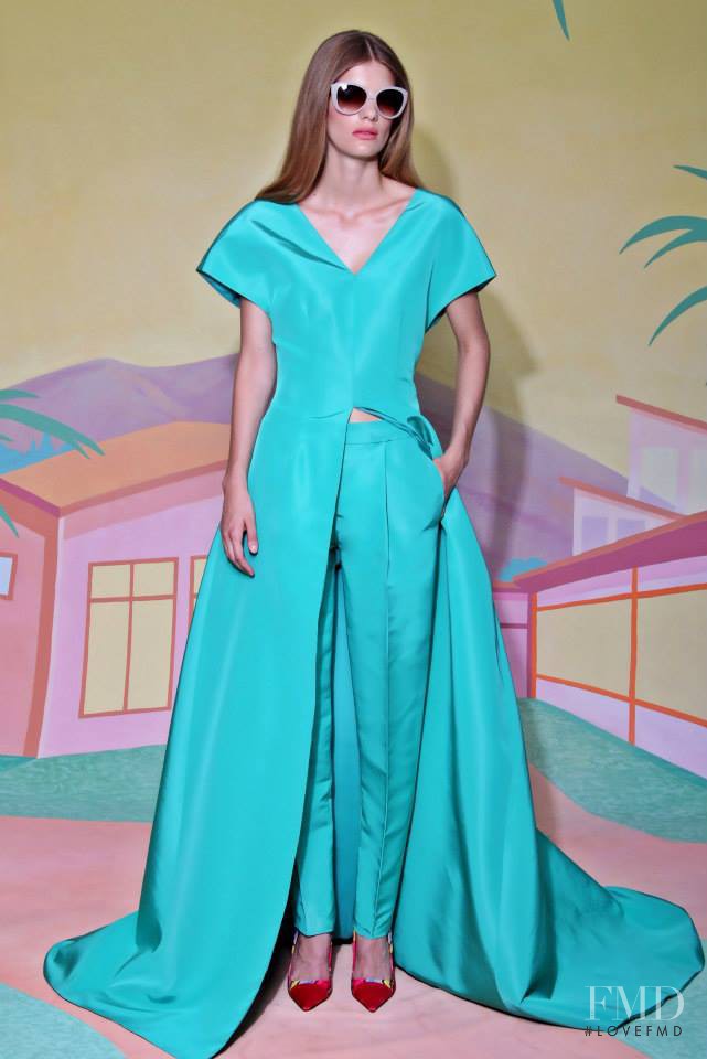 Emily Astrup featured in  the Christian Siriano fashion show for Resort 2016