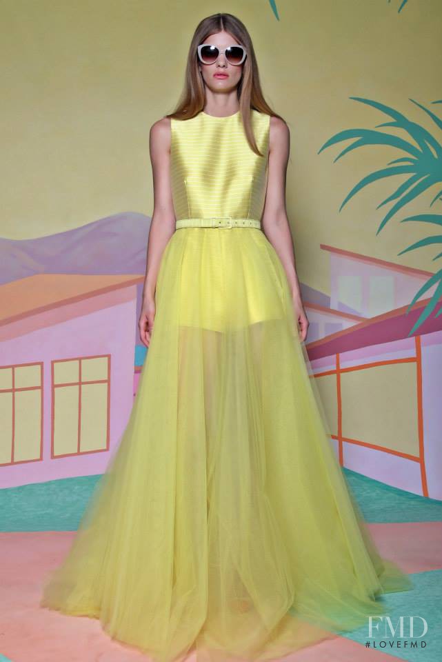 Emily Astrup featured in  the Christian Siriano fashion show for Resort 2016