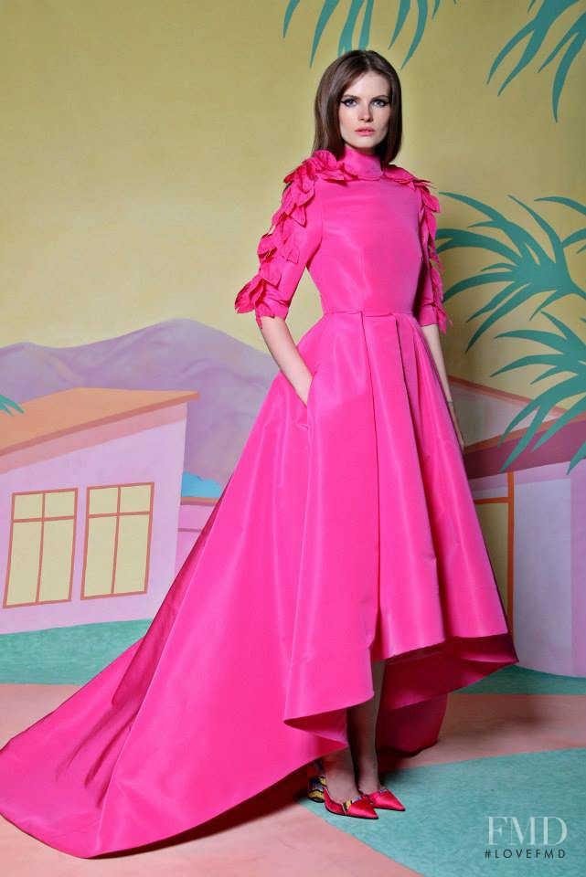 Emily Astrup featured in  the Christian Siriano fashion show for Resort 2016
