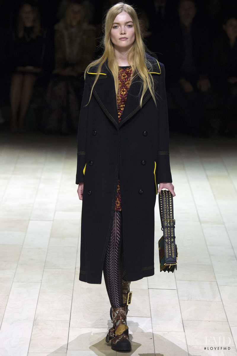 May Bell featured in  the Burberry fashion show for Autumn/Winter 2016