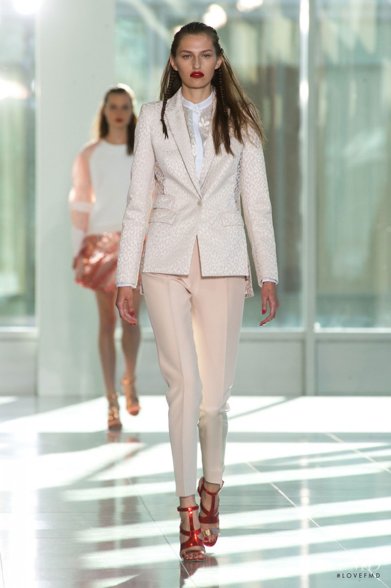 Zoe Huxford featured in  the Antonio Berardi fashion show for Spring/Summer 2014